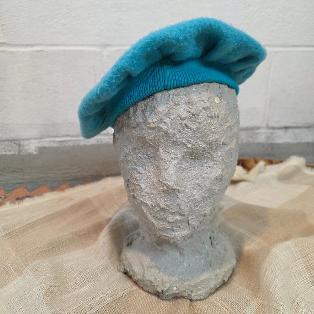 True Vintage Twee Academia Cottagecore Coastal Balletcore Blue Wool Beret